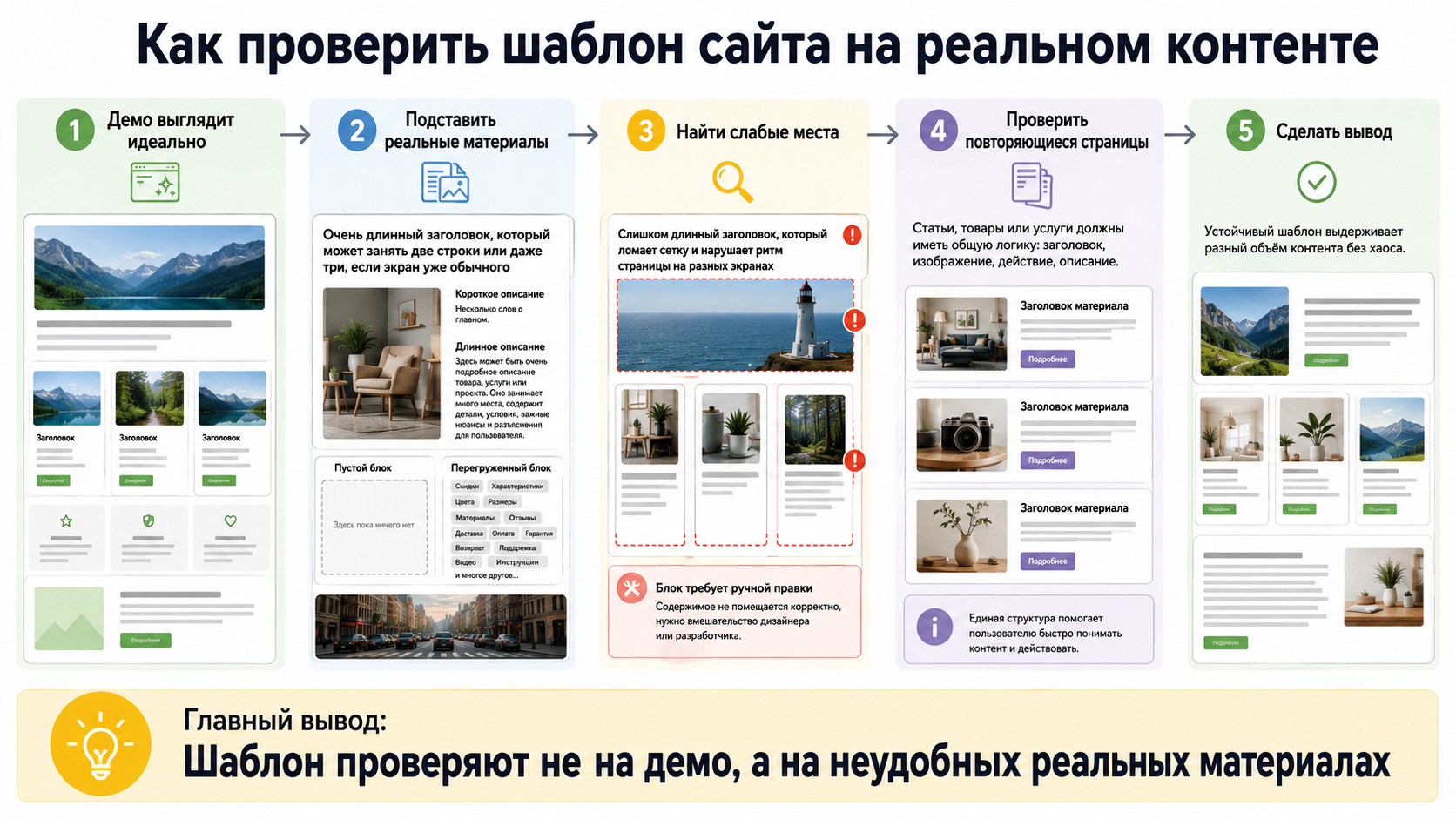 Почему демонстрационная страница не показывает реальную работу шаблона